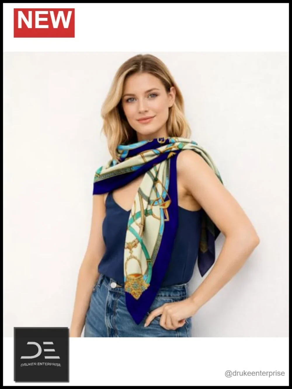 Satin Head Scarf for Women - Large Square Bandana, Fashion Scarf